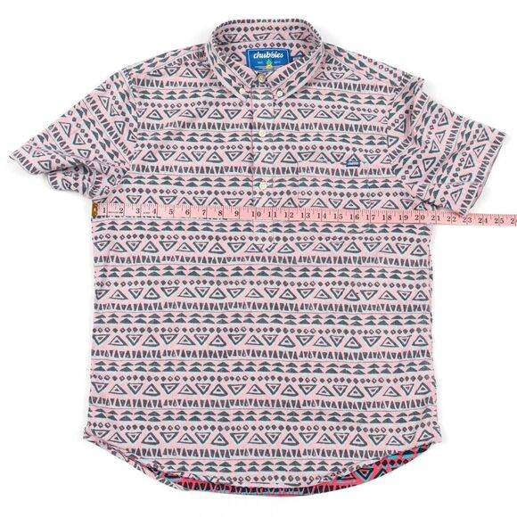 Chubbies Men's Shirt Aztec Pattern Performance Half Button Pullover Top Medium - Picture 5 of 10